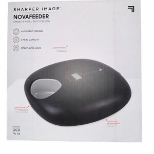 Sharper Image Smart‎ 6-Meal Auto Pet Feeder Cordless Rechargeable Dog cat 3 cup